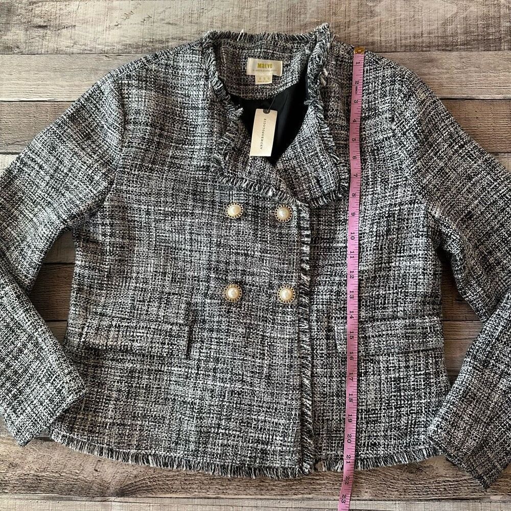 🍂NWT Anthropologie Maeve Double-Breasted Tweed Jacket | Size 12 - Picture 8 of 11